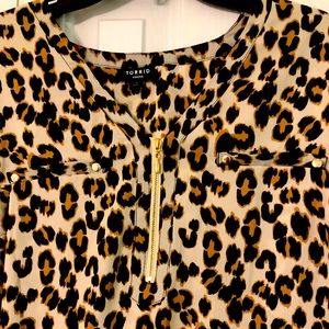 Torrid Leopard Print Zipper Top